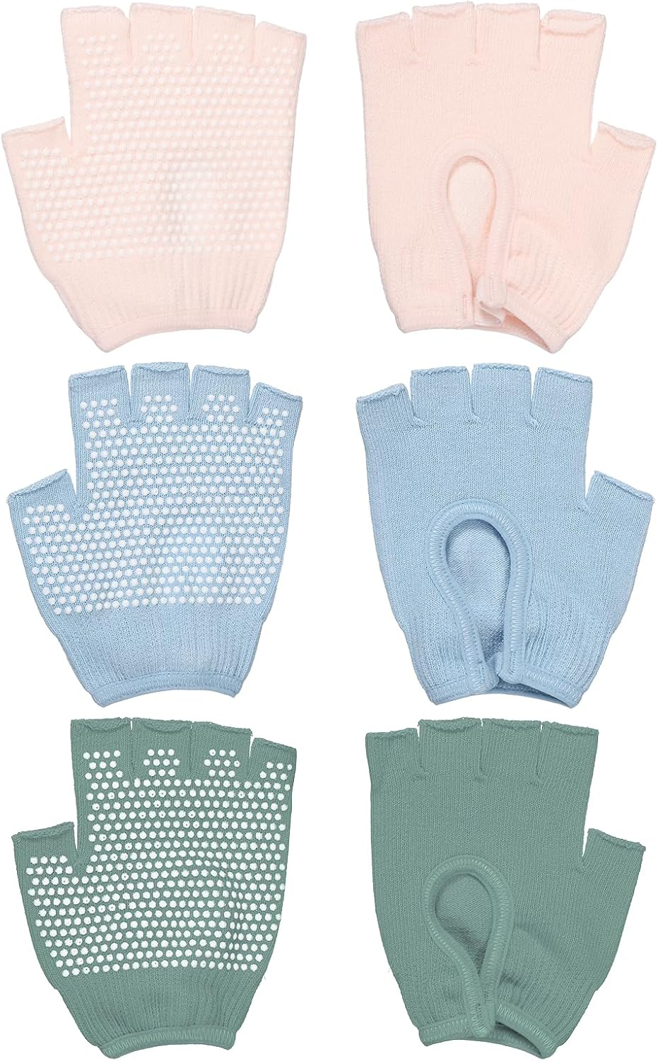 Yoga Gloves, Non Slip Fingerless Pilates Gloves Breathable Exercise Workout Mittens