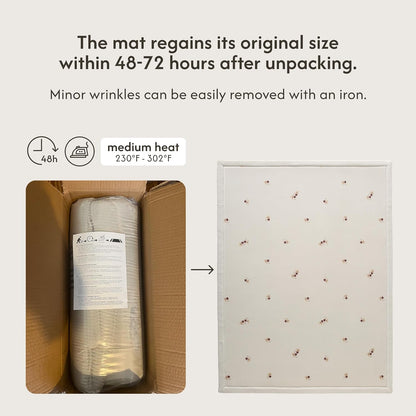 Hakuna Matte CloudSoft Mat for Floor 60" x 80" Beige – Coral Velvet Memory Foam Rug – Non-Slip, Water-Resistant