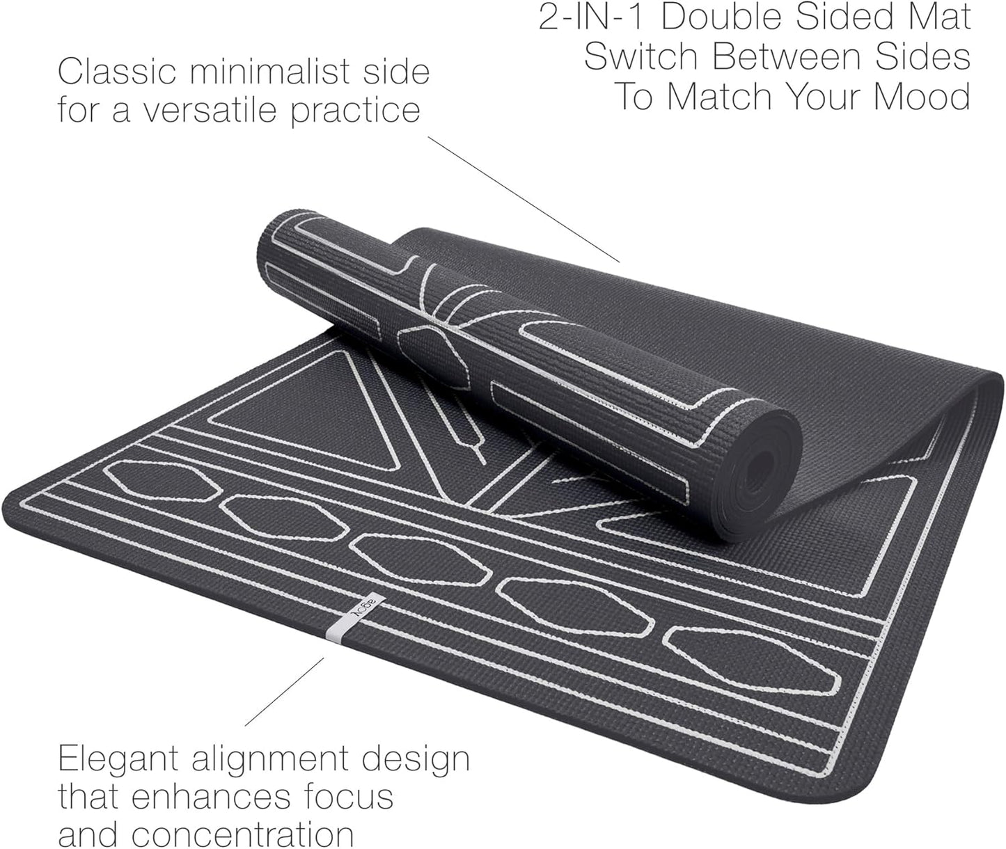 agoy STUDIO NOMAD Premium Yoga Mat – 6mm Cushioned, Non-Slip, Double-Sided Design with Alignment Pattern – For Comfort, Stability & Joint Protection – Easy Clean, Ideal for Home, Studio & Travel