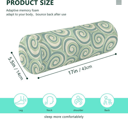 Yuiboo Bolster Pillow Yoga Beige Firm Neck Roll Pillow 5.5" x 17" Small Round Pillows Decorative Throw Pillows Cylinder Body Pillow Cover Back Support Pillow