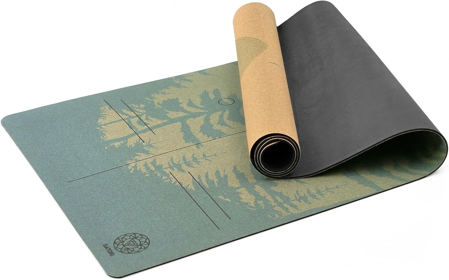 Cork Yoga Mat with Natural Rubber Base, Extra Size, Thickness and Support, Excellent Cushion & Grip, Non-Slip, Non-Toxic, Sweat-Resistant, Sustainable, Eco-friendly Exercise Mat