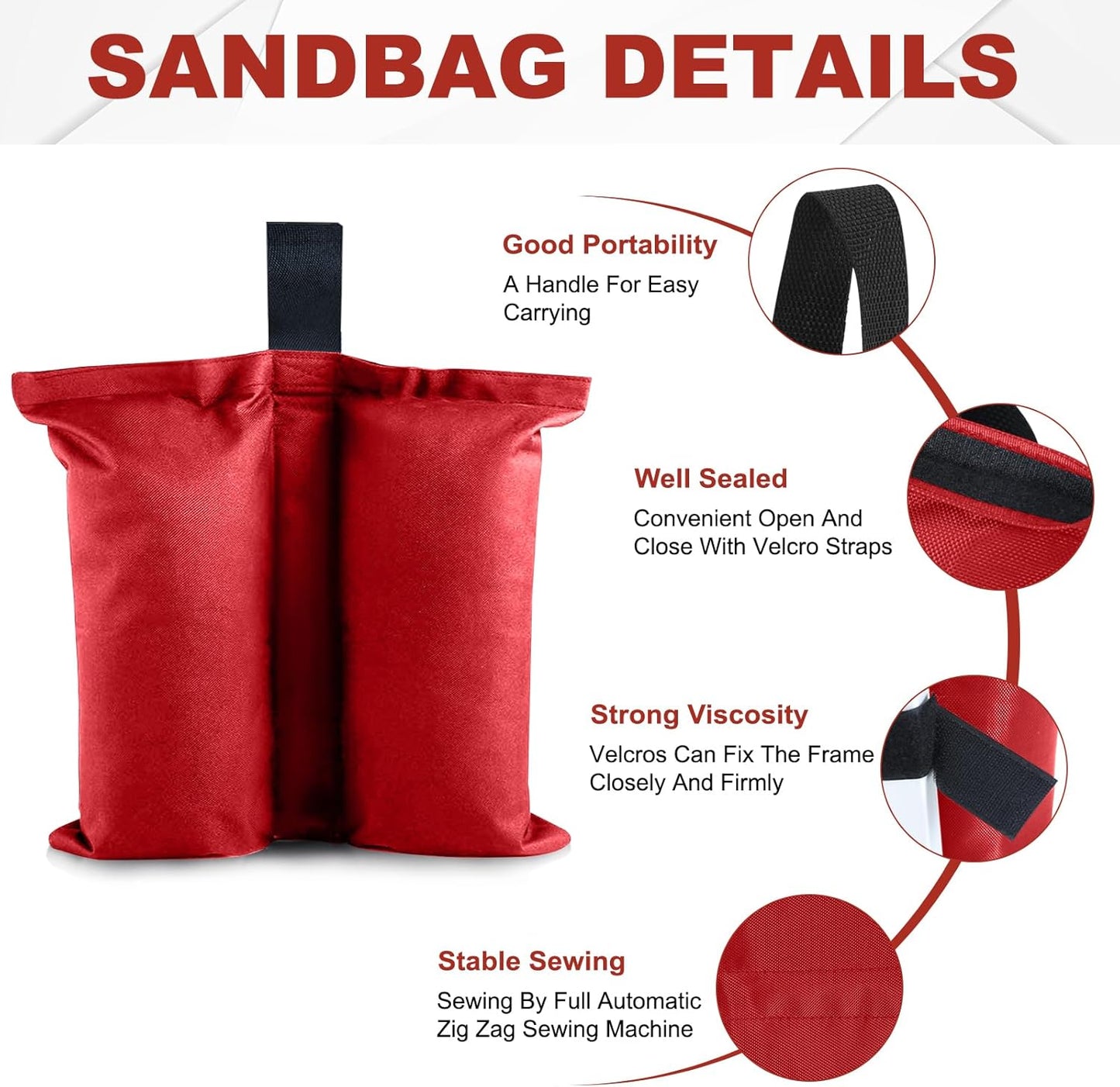 ABCCANOPY Canopy Weights 120 LBS Gazebo Tent Sand Bags,4-Pack Gray (Without Sand)