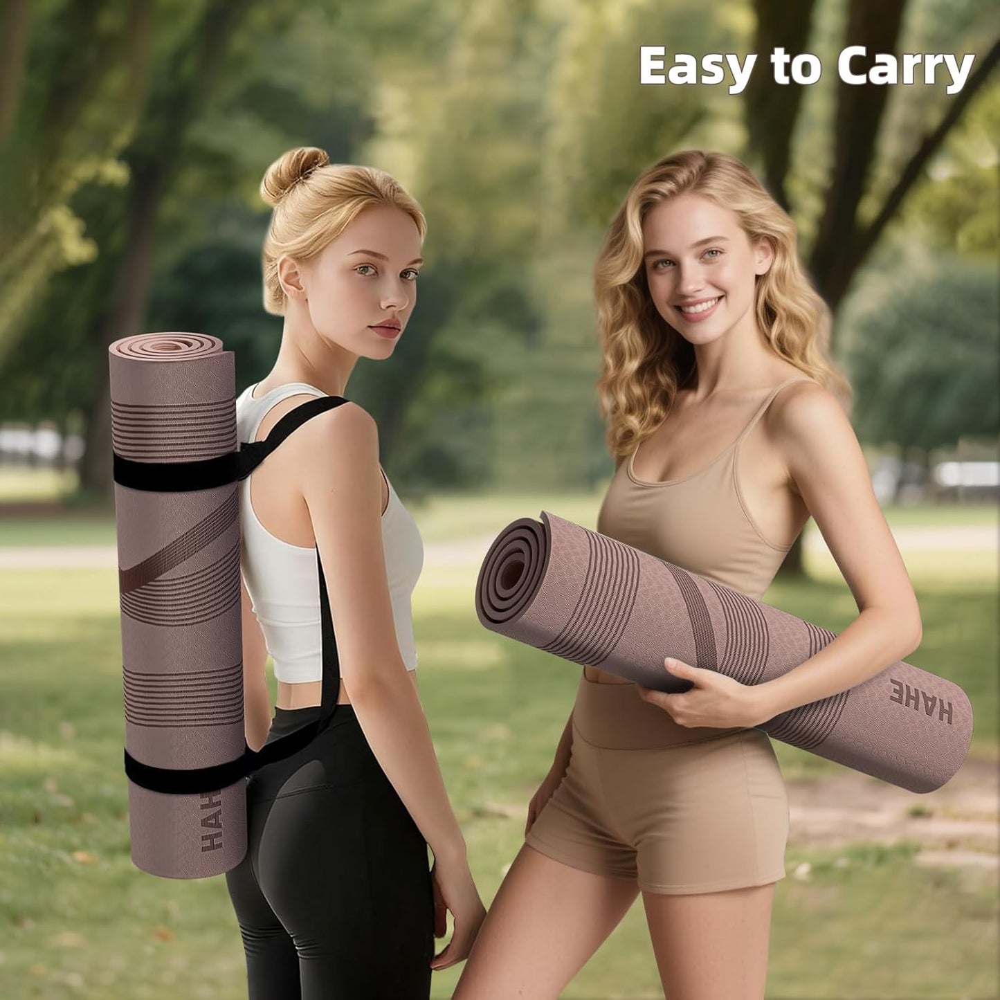 Yoga Mat High Density Exercise Mat, 76"x32"x0.27"Thick Wide & Large Yoga Mat for Women Men, Professional POE Workout Mat for Yoga, Pilates, Fitness & Stretching