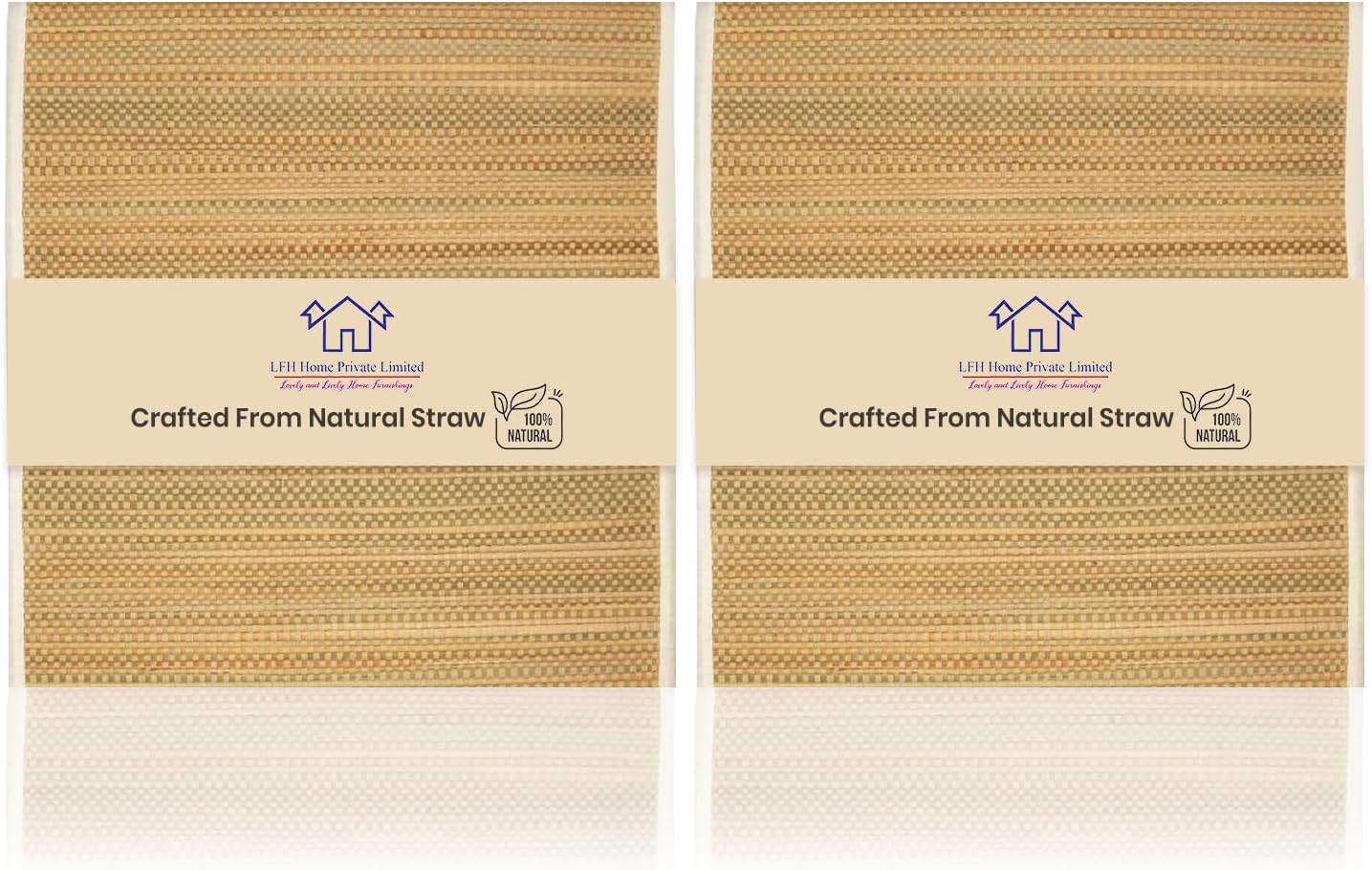 LFH Home Handmade Straw Yoga Mat For Exercise, Workout, Fitness - Perfect Heavy Quality Eco Friendly Natural Straw Reversible Yoga Mat for Men & Women - 72x24 Inch