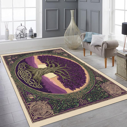 Tree of Life Area Rug – Bohemian Mandala Carpet for Living Room, Bedroom, Meditation Space, Yoga, Spiritual Home Décor – Large Soft Floor Mat for Indoor Decoration (TOL08)