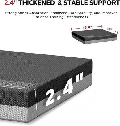 HAPBEAR Exercise Balance Pad - 15"x12" Non-Slip Textured Bottom Stability Training Mat - 2.25" Thick Soft Cushioned Foam for Physical Therapy, Core Training & Home Workouts