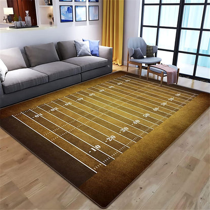 Sports Field Area Rug,5x7ft, Soccer Field Chalked Blackboard Football Stadium Board Painted Non-Slip Soft Carpet Floor Mat Indoor Living Room Bedroom Rugs Yoga Mat Home Decor