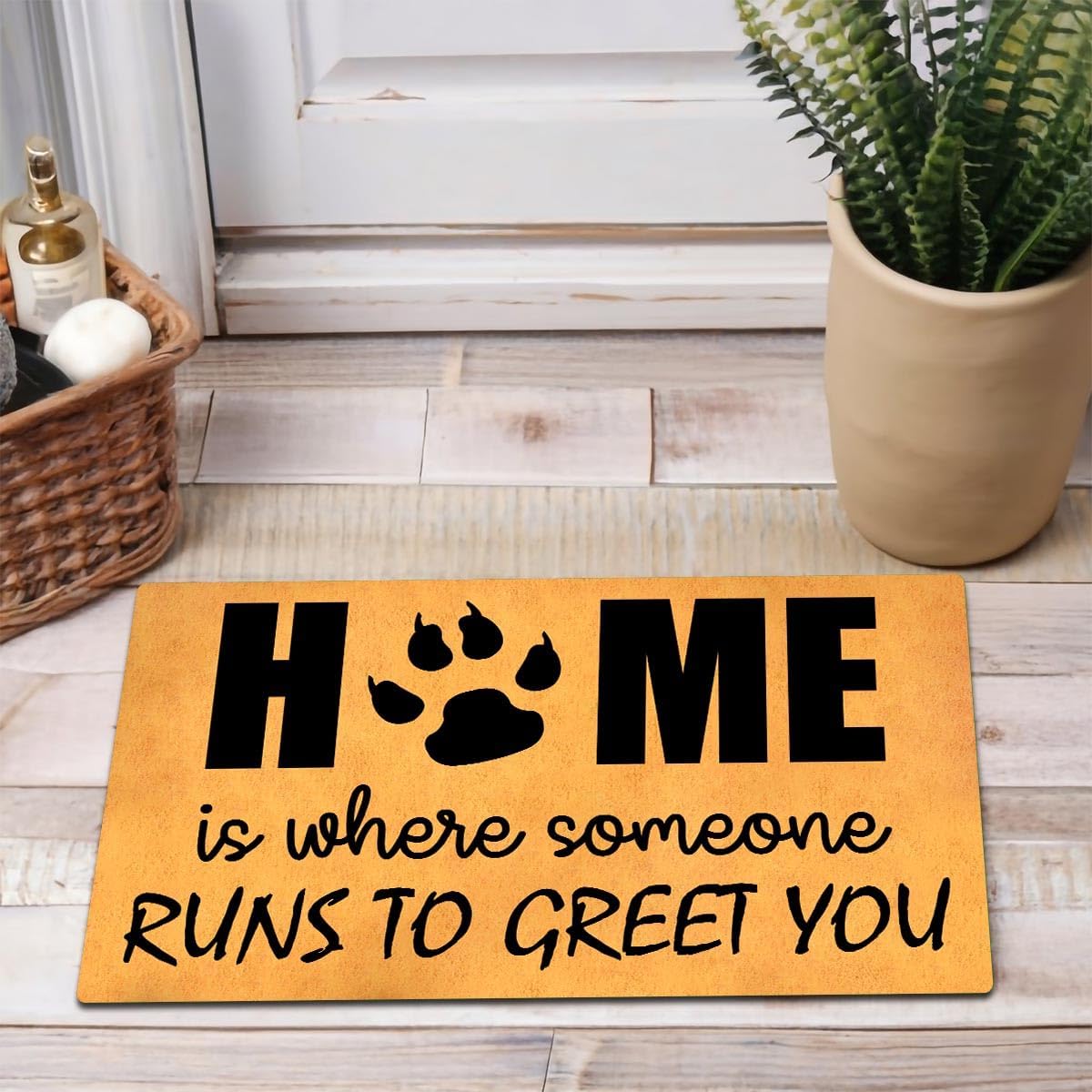 MELODADDY Funny Welcome Doormat Front Door Decor Rugs with Rubber Back 30"(L) x 18"(W) Personalized Matt Outside Entrance (Leave Your Worries At the Door Yoga Meditation Namaste)