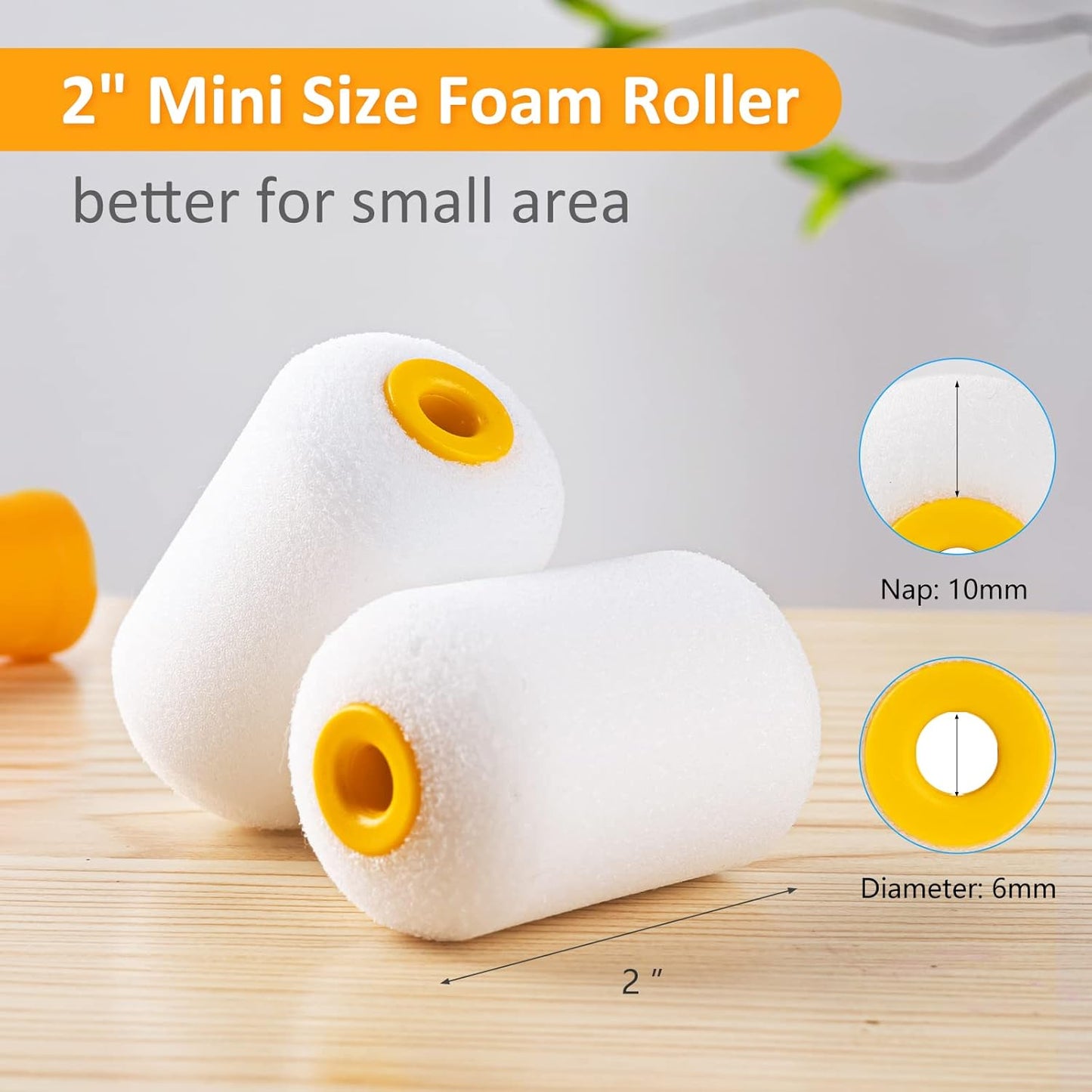 Mister Rui Foam Paint Roller, 4 Inch Paint Roller 10 Pack, Small Paint Roller, Foam Paint Roller 4 Inch, Small Foam Paint Roller High Density, 4 Inch Foam Rollers for Painting Walls, Cabinets