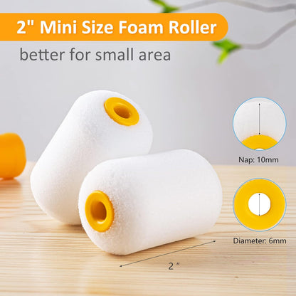Mister Rui Foam Paint Roller, 4 Inch Paint Roller 10 Pack, Small Paint Roller, Foam Paint Roller 4 Inch, Small Foam Paint Roller High Density, 4 Inch Foam Rollers for Painting Walls, Cabinets