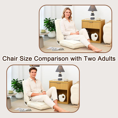 Adjustable Floor Chair with Back Support, 6-Position, Folding Japanese Meditation Tatami Chair, Comfy Gaming Chairs for Adults, Accent Sofa Reading Chairs, Living Room, Bedroom, Coffee