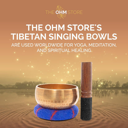 Handcrafted Tibetan Singing Bowl Set – 3.5” Sound Bowl for Meditation, Sound Healing & Yoga – Healing Instrument with Wooden Striker & Cushion – Authentic Hand-Hammered in Nepal
