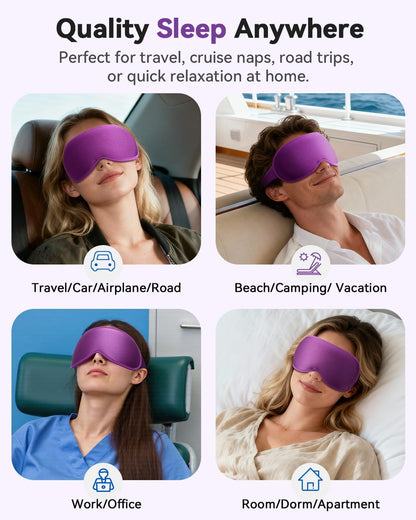 Weighted Eye Mask for Sleeping - 3D Blackout Sleep Mask for Women Men, Zero Eye Pressure, Lash-Friendly, Adjustable Strap, Airplane Travel Essentials for Long Flight & Road Trip, Meditation Mask(Gray)
