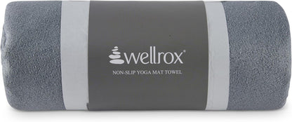 Wellrox Microfiber Yoga Mat Towel with Grip – Ultra Absorbent, Super Soft, and Quick Dry Hot Yoga Towel Non Slip for Pilates, Bikram, and Fitness Workouts (74” x 26”, Pink)