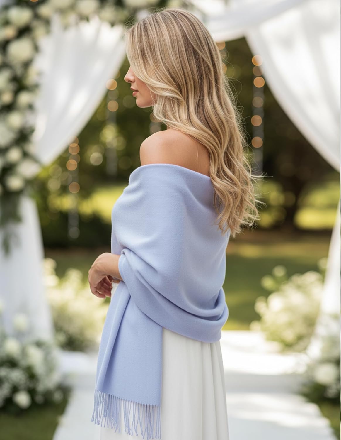 Women's Scarf Pashmina Shawls and Wraps for Evening Dress Wedding Bridal Bridesmaid Winter Warm Long Large Scarves - Colors B