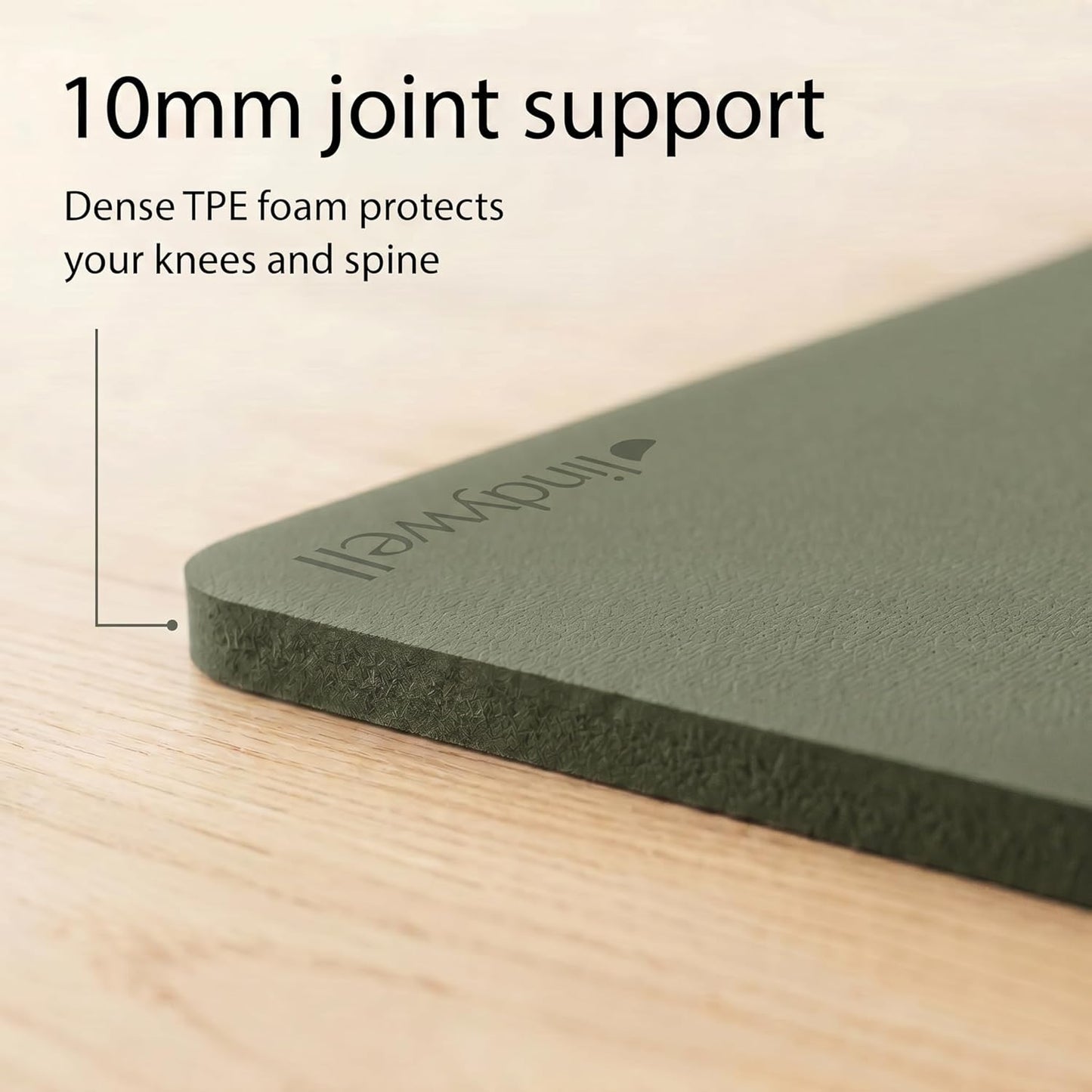 Lindywell Pilates Yoga Workout Mat Non Slip 6mm, 8mm, 10mm Thick - 6ft x 26in