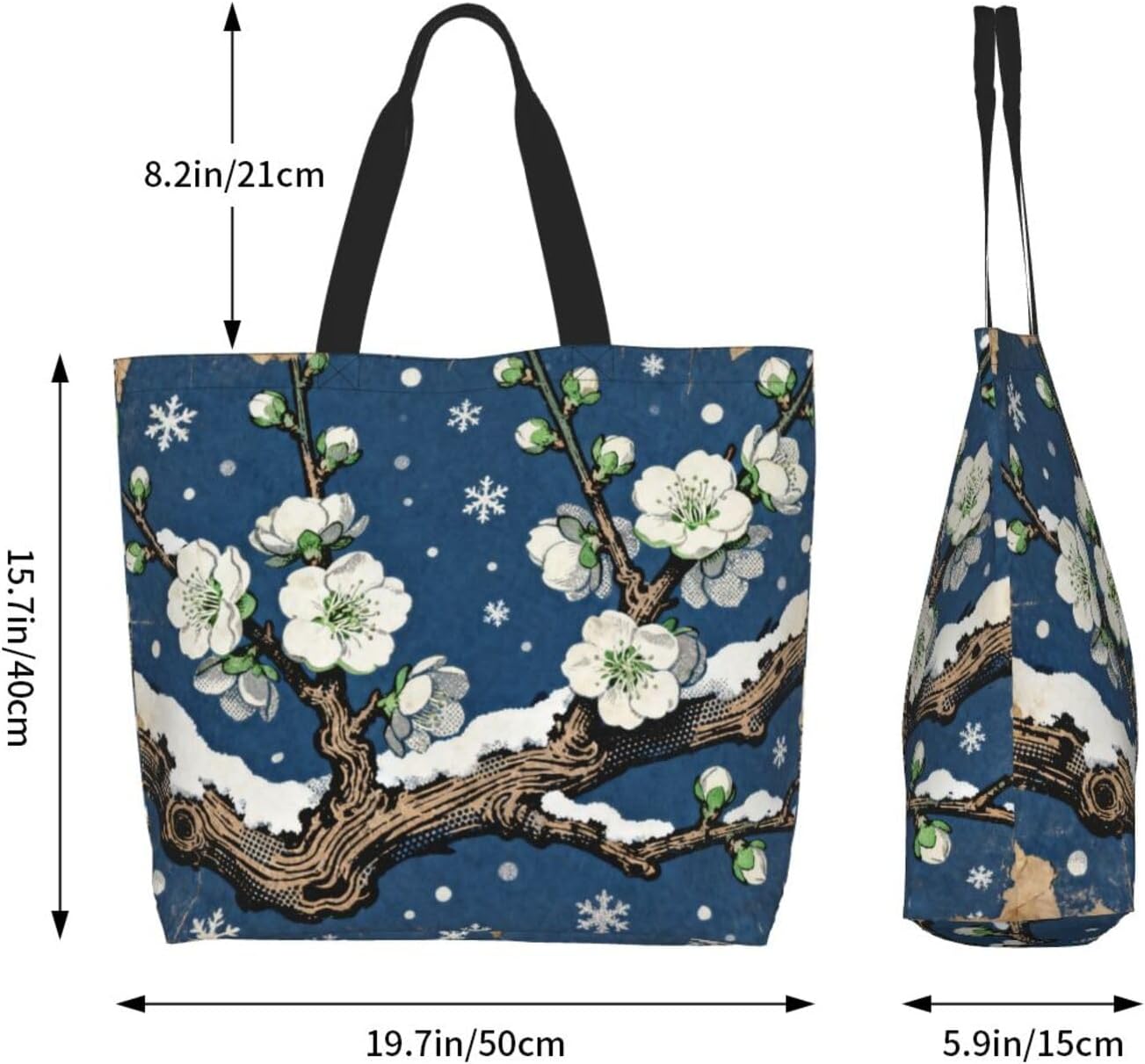 Tote Shoulder Bag Large Durable Reusable Eco-friendly Handbag Lightweight Stylish for Daily Use-19.7x15.7x5.9 Inch - Colors A