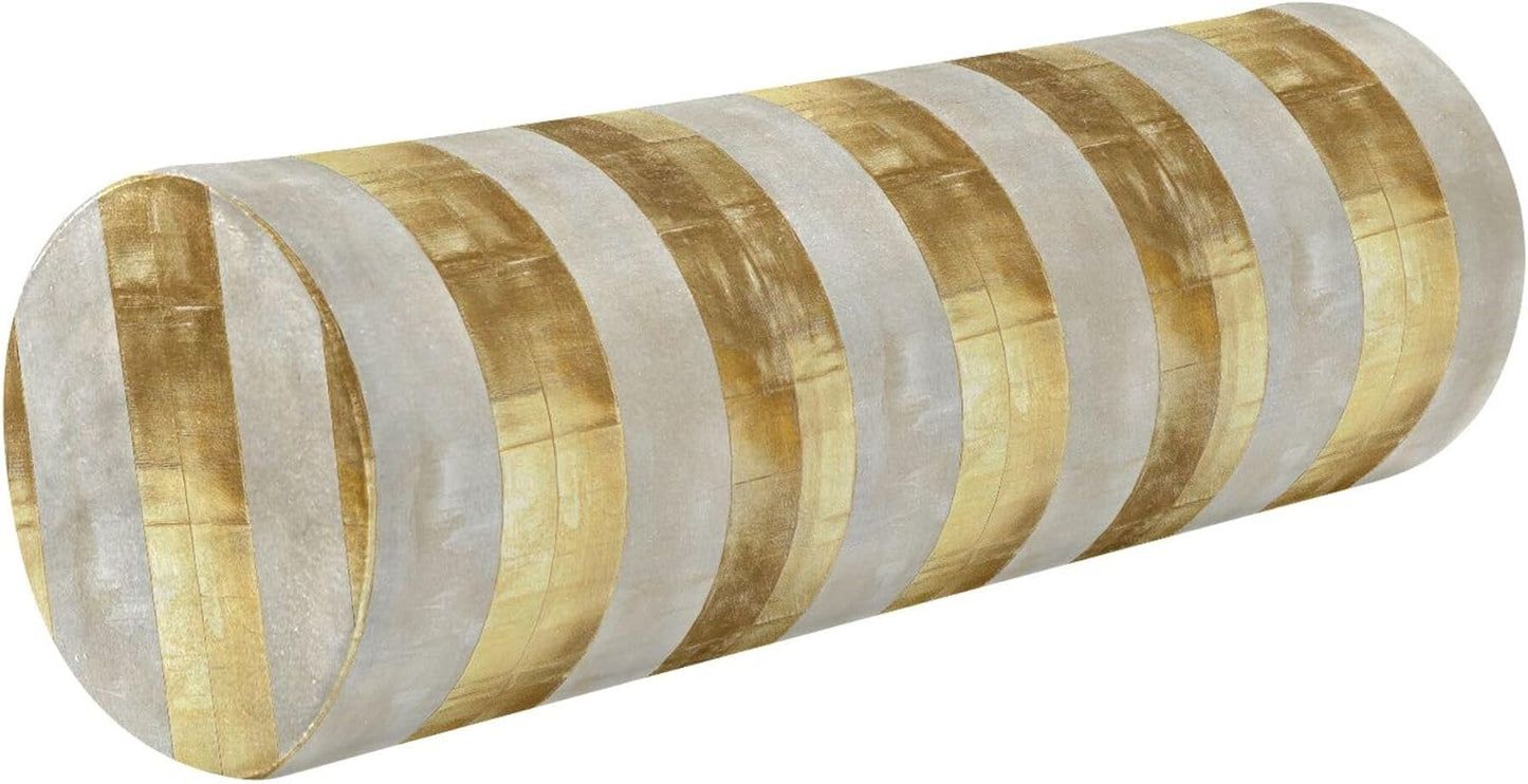 Yoga Bolster Pillow Round Neck Roll Pillow Bed Round Pillow for Baby Cylinder Decorative Pillow Bolster Pillow Covers with Zipper Gold Stripe