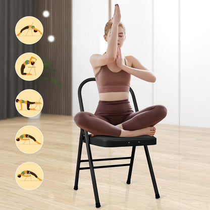 INNOLIFE Modern Minimalist Yoga Chair, Foldable & Space-Saving, 300 lbs Capacity, Grey