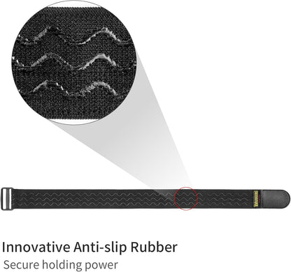 Trilancer Elastic Cinch Straps with Anti-Slip Strips, 24 "x 2" (4 Pack) Multipurpose Hook and Loop Bundling Straps for Hose, Cords, Bike, Luggage, Camping, Yoga Mats