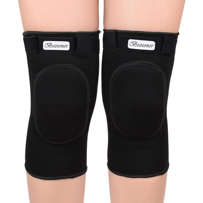 Bezioner Knee Pads Volleyball,Thick Sponge Anti-Slip,Dance Knee Pads for Women Yoga Basketball Football Youth Girls Black and Pink M