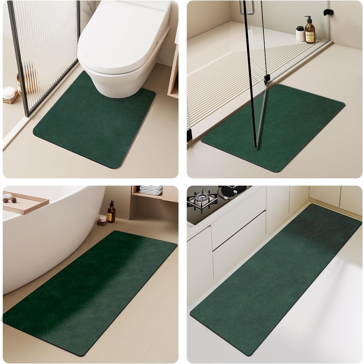 TYUU Bath Mat, Bathroom Rugs Non Slip Washable Thin Absorbent Quick Dry Bath Mat Fits Under Door Bathroom Floor Mat Perfect for Bath, Shower, or Sink 24"x36" Dark Grey