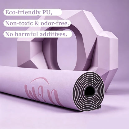 U&M Professional Non Slip PU Yoga Mat,Purple, Grey, Pink, Green 72x27 Inch 0.2" Thick Exercise Mat,| Sweatproof High Density | Anti-tear | Non-Slip Textured Surface | Natural Rubber Bottom Workout Mat for Women & Men Yoga Pilates Fitness