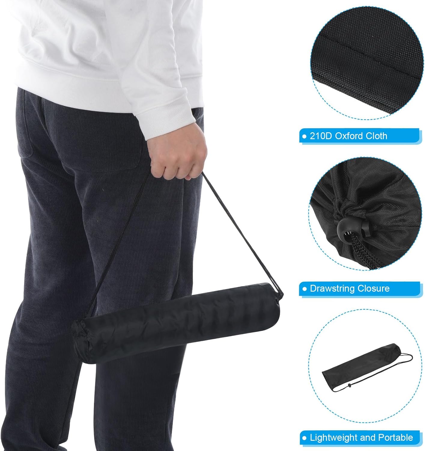 PATIKIL 20 Inch Ultra Mini Chair Replacement Bag, Nylon Foldable Tripod Carry Case Storage Bag with Shoulder Strap for Outdoor Travel, Black