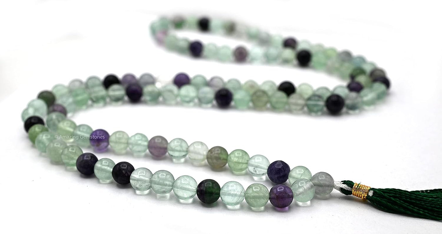 Amazing Gemstone 108 Beads Handmade Mala (Knotted, Rudraksha) - Colors A