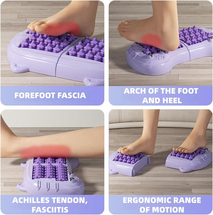Foot Roller Massager for Plantar Fasciitis Relief, Large Size, Eases Foot Pain & Cold Feet, Enhances Circulation, Portable, Split into Two, Full-Body Washable, Purple
