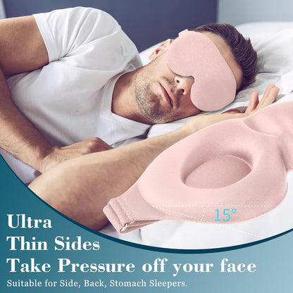 ZGGCD Sleep Mask for Side Sleeper, Light Blocking Sleeping Eye Mask for Women Men, 3D Contoured Cup Night Blindfold, Luxury Eye Cover Eyeshade with Adjustable Strap for Travel, Nap, Black