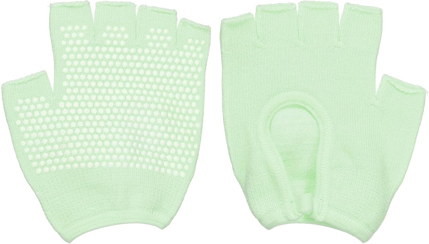 Yoga Gloves, Non Slip Fingerless Pilates Gloves Breathable Exercise Workout Mittens