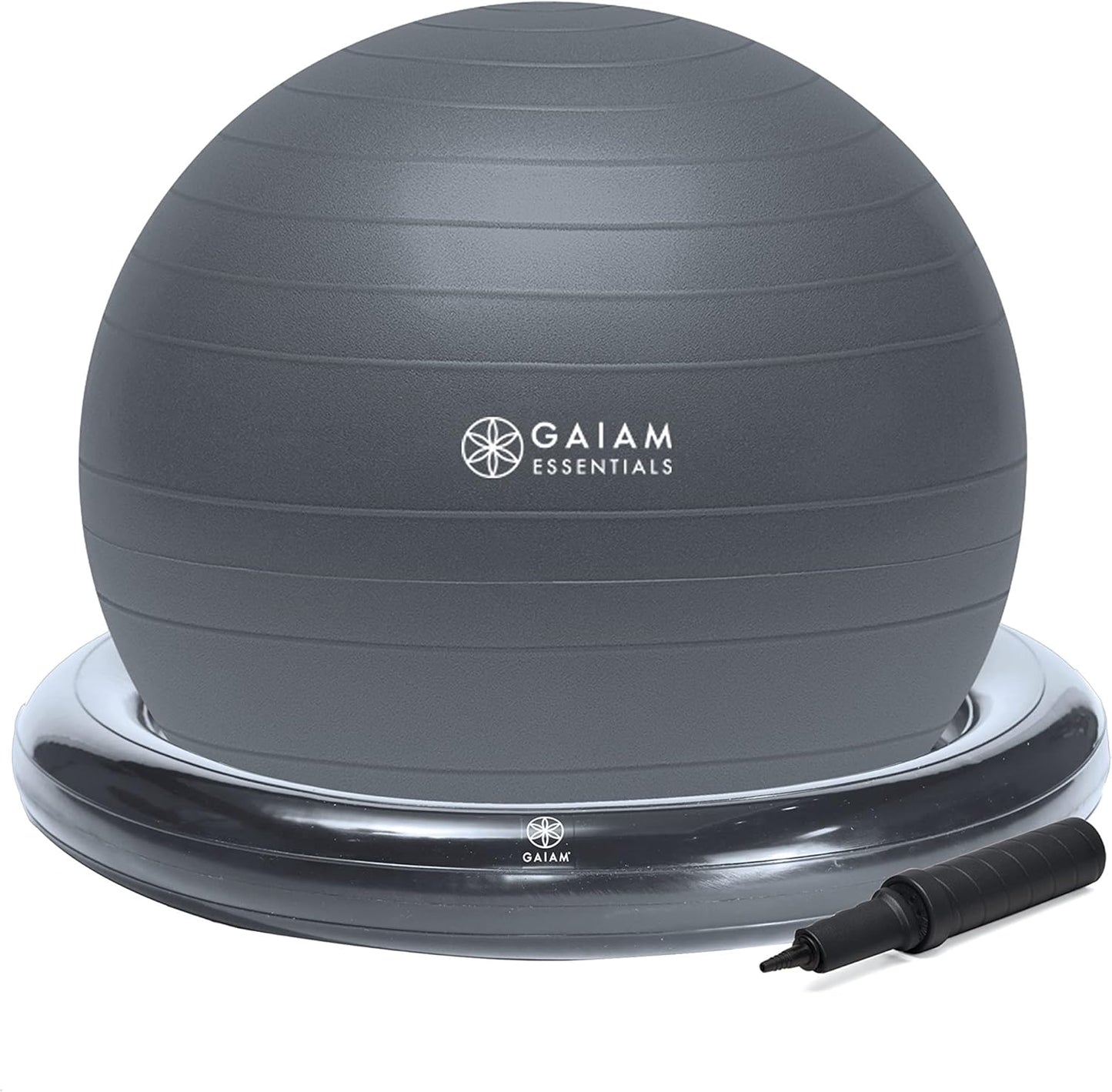 Balance Ball & Base Kit, Yoga Ball Chair, Exercise Ball with Inflatable Ring Base for Home or Office Desk, Includes Air Pump