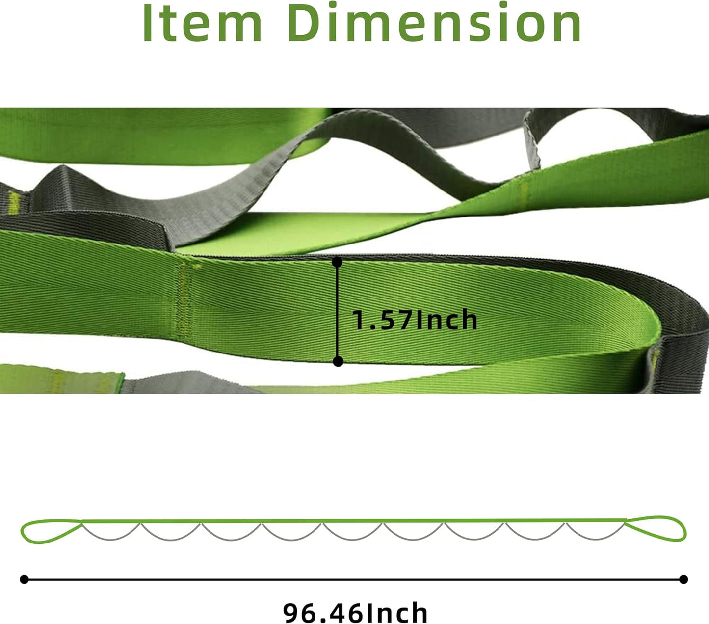 SANKUU Yoga Straps Stretching Strap with 12 Loops Workout Poster, Straps for Stretching Physical Therapy Equipment Long Stretch Out Bands for Exercise, Pilates and Gymnastics for Women Men