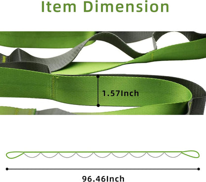 SANKUU Yoga Straps Stretching Strap with 12 Loops Workout Poster, Straps for Stretching Physical Therapy Equipment Long Stretch Out Bands for Exercise, Pilates and Gymnastics for Women Men