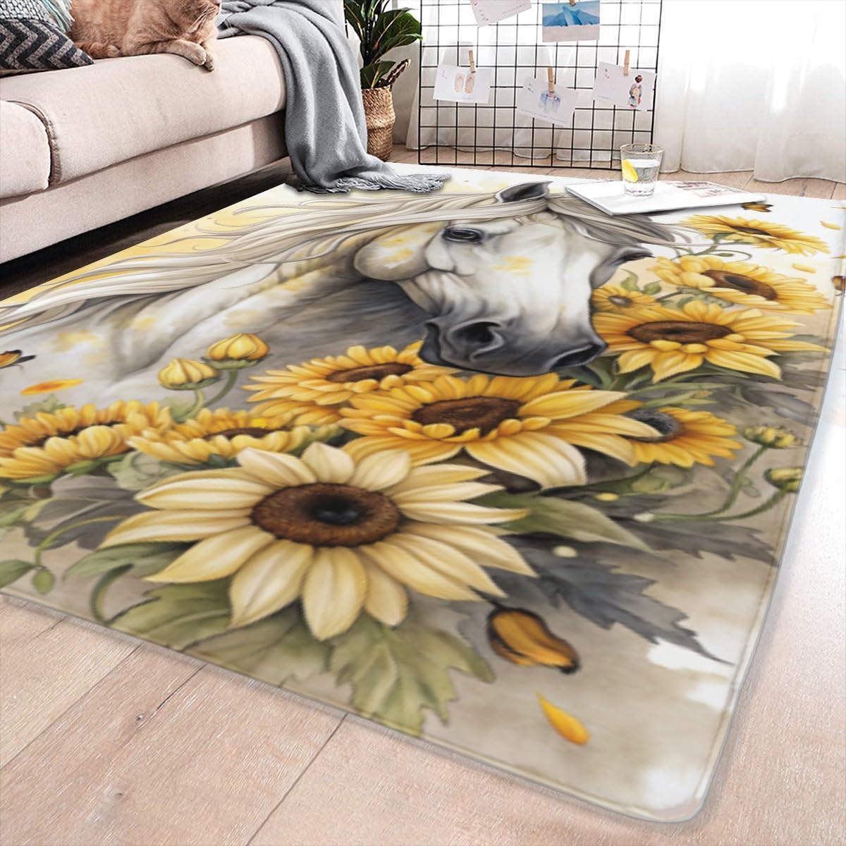 Butterfly Carpet Area Rug - Lovely Butterflies Printed Carpets for Kids Butterfly Theme Living Room Indoor Bedroom Decor Soft Polyester Yoga Mat 2'x3'