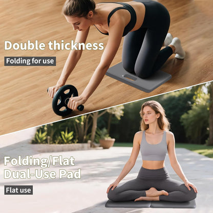 PAIDU Yoga Knee Pad - 1 Inch Thick with Extra Cushioning, Pain-Free for Knees, Elbows, Wrists and Back | Foldable and Multi-Functional, Suitable for Home Gym, Pilates, Plank, Abdominal Training Fitness Mat