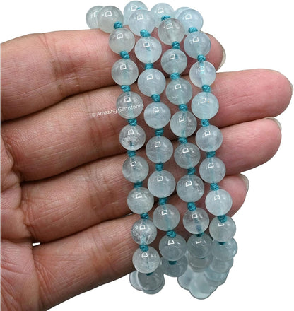 Amazing Gemstone 108 Beads Handmade Mala (Knotted, Rudraksha) - Colors A