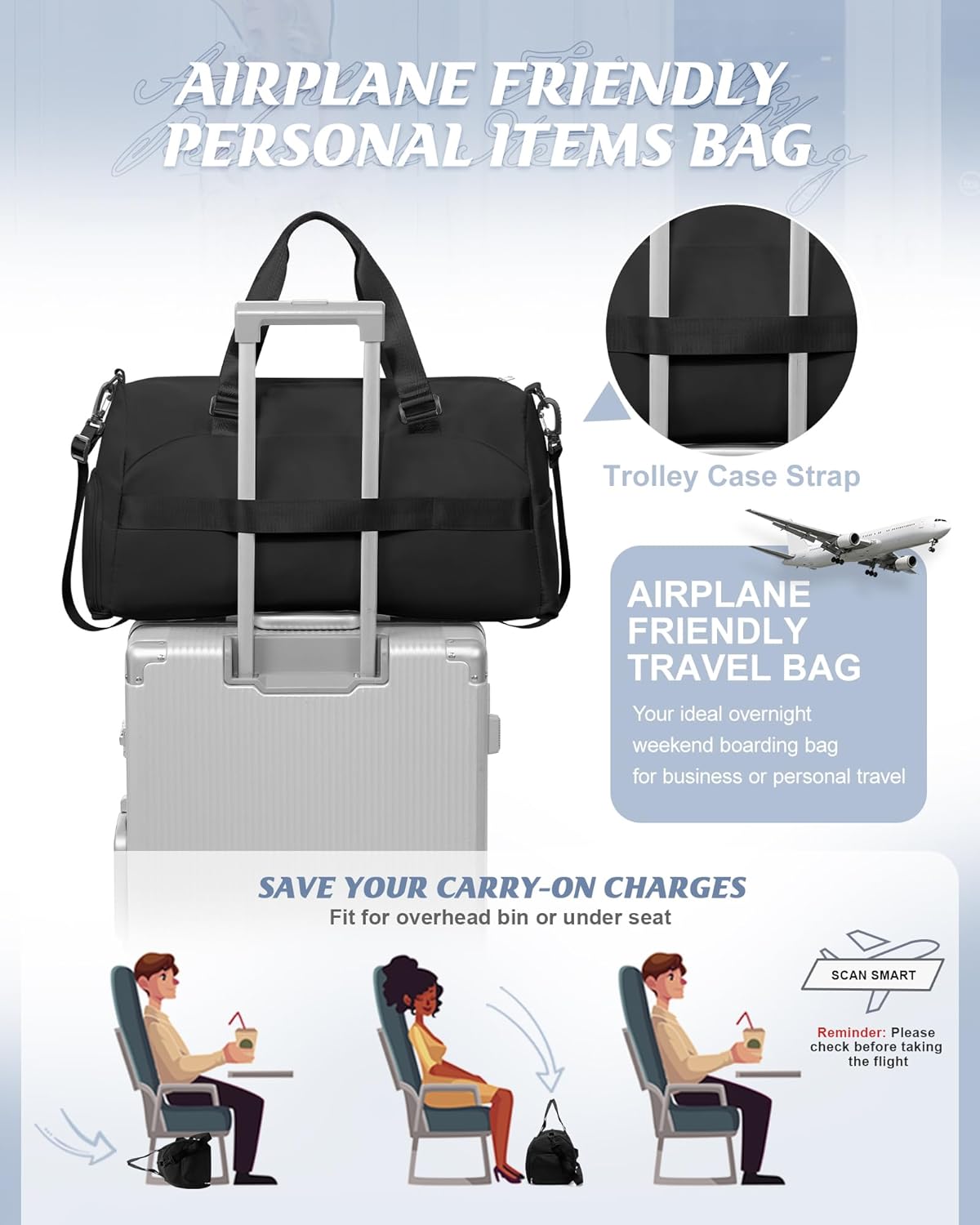 Gym Bag Womens Mens with Shoes Compartment and Wet Pocket Travel Duffel Bag for Women for Plane Sport Gym Tote Bags Swimming Yoga Waterproof Weekend Overnight Carry on Bag Hospital Holdalls - Colors A