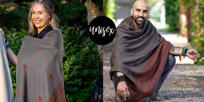 Exotic Vegan Meditation Shawl - Large Unisex Prayer Wrap, Oversize Scarf & Versatile Indian Style Blanket