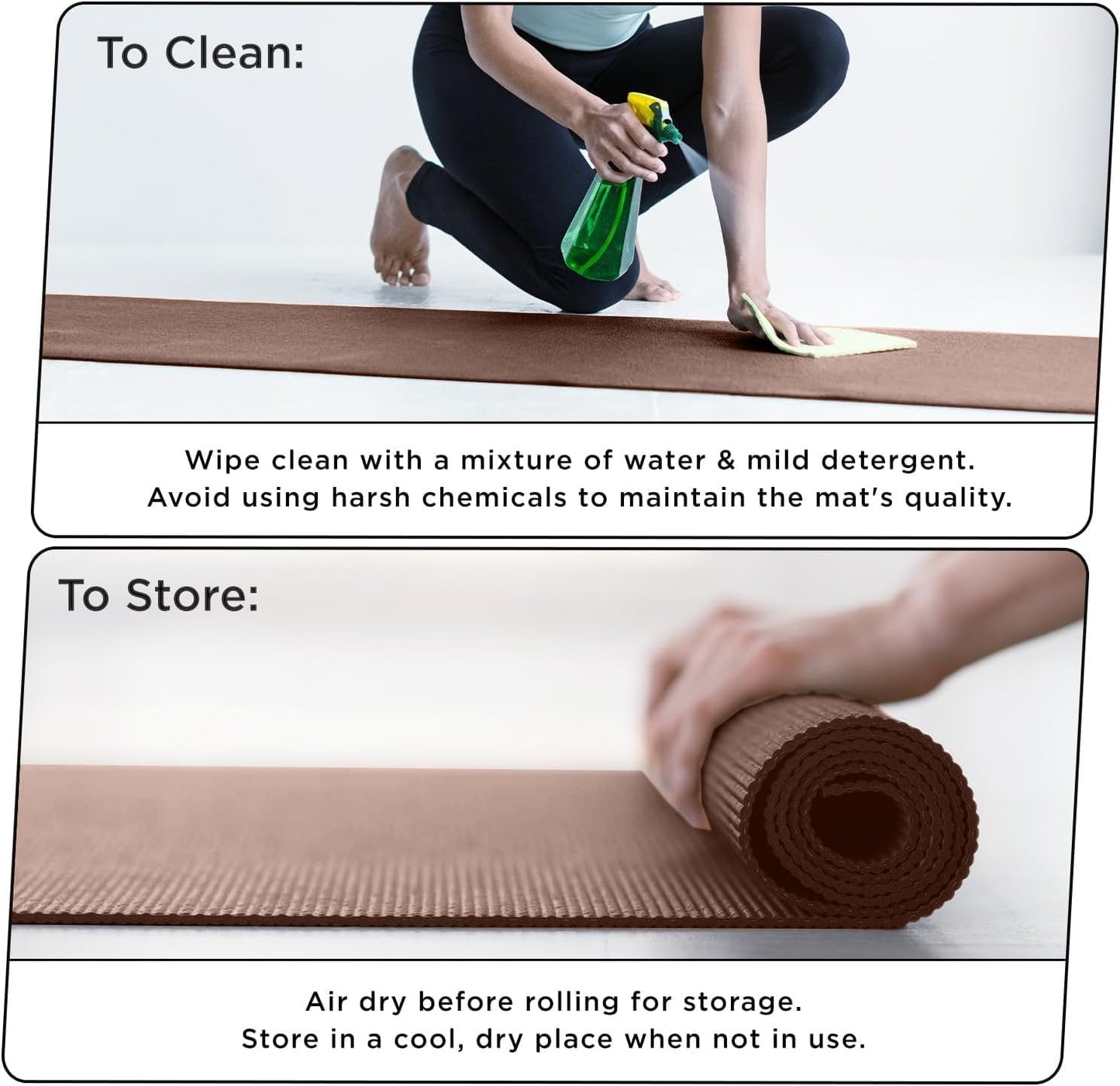 Slip-Resistant Floor Mat Roll & Yoga Mat – 25ft x 24" x 5mm – Cut-to-Fit Hallway Runner, Kitchen Mat, Drawer Liner, Shelf Liner, Bench Mat, Washable Pet Crate Pad, Cabinet Liner – Mocha