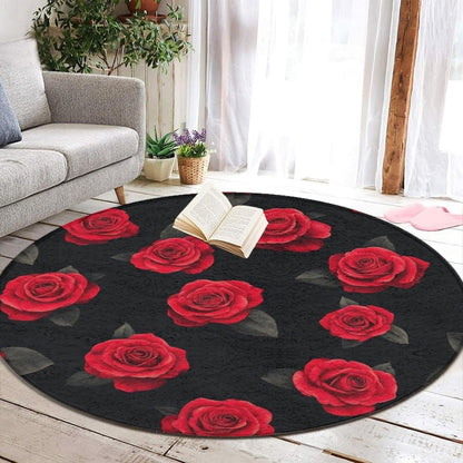 Large Home Decor Mat, Soft Round Yoga Carpet, Non Slip Machine Washable Home Office Circle Rug Gothic Witchy Sun Moon Mushroom Moth