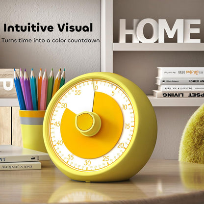 Conchstar Visual Timer for Kids 60-Minute - Countdown Timer with Optional Alarm, Focus Tool for ADHD & Autism, Time Management for Homework, Chores, Office, Kitchen, Teaching & Study Routines (Orange)