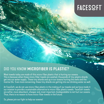Facesoft Yoga Towel - Infused with Activated Charcoal to Detoxify and Sweat - Made with Eco-Friendly Aqua-Cotton Yarn - Biodegradable and Sustainable - All Ages