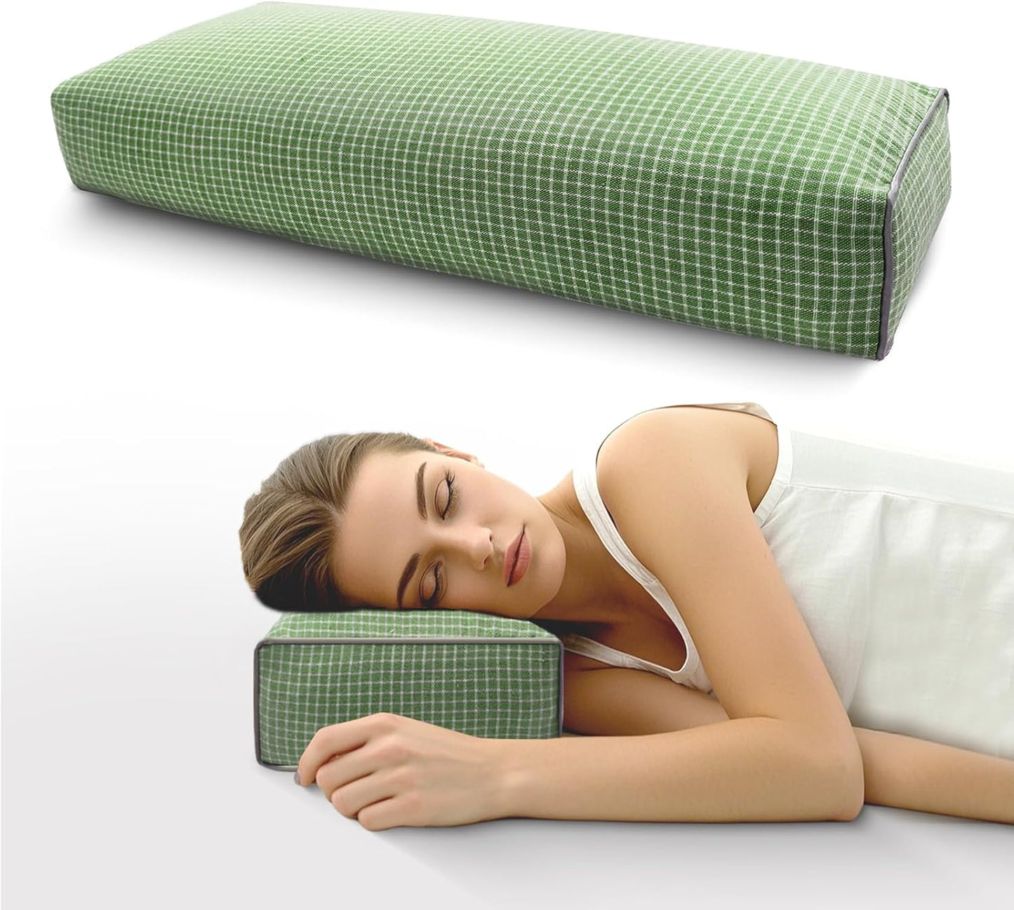 Adjustable Buckwheat Hull Pillow for Neck Pain Relief (21x8x4in) Natural Cooling Cervical Support Organic Pillow for Side & Back Sleepers with Night Sweats (Grey)