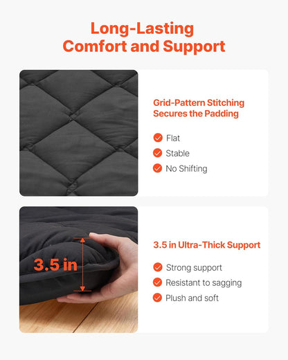 VEVOR Japanese Floor Mattress, Futon Mattress, 100% High Density Comfortable Foam, Foldable Tatami Mat with Storage Bag, Sleeping Pad for Camping Dormitory Yoga