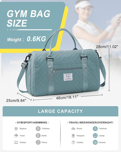 Gym Bag Womens Mens with Shoes Compartment and Wet Pocket Travel Duffel Bag for Women for Plane Sport Gym Tote Bags Swimming Yoga Waterproof Weekend Overnight Carry on Bag Hospital Holdalls - Colors A