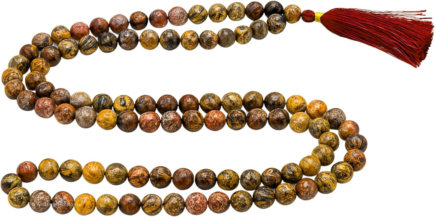 Amazing Gemstone 108 Beads Handmade Mala (Knotted, Rudraksha) - Colors A