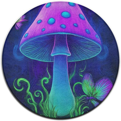 Home Decor Non Slip Kitchen Office Circle Rug, Machine Washable Modern Round Area Rug, Room Sofa Yoga Soft Round Carpet Purple Galaxy Trippy Space Astronaut Art, 36inch
