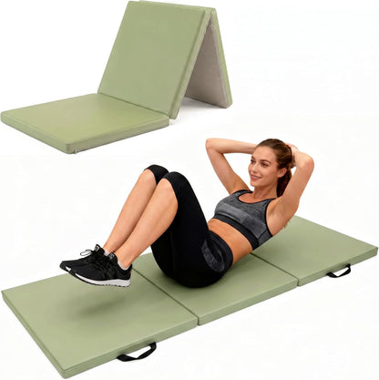 Foldable Yoga Mat, 2 Inches Extra Thick Non-Slip Design Fitness Mats,Better cushioning and shock-absorbing Multi-Purpose Exercise Pilates Mat for Home Studio-72 x 24 x 2"
